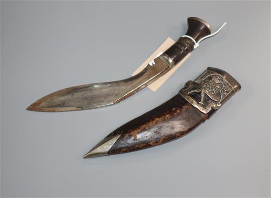 An Edwardian silver mounted dress Kukri